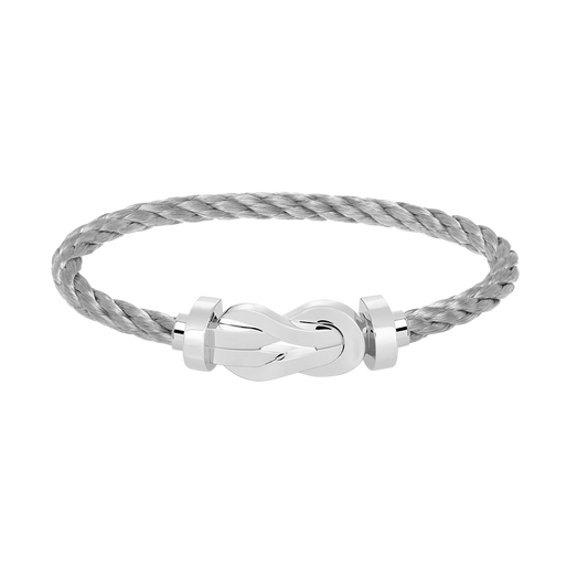 [✨Rose💎]CHANCE LARGE 8 FIGURE BUCKLE NO DIAMOND BRACELET SILVER