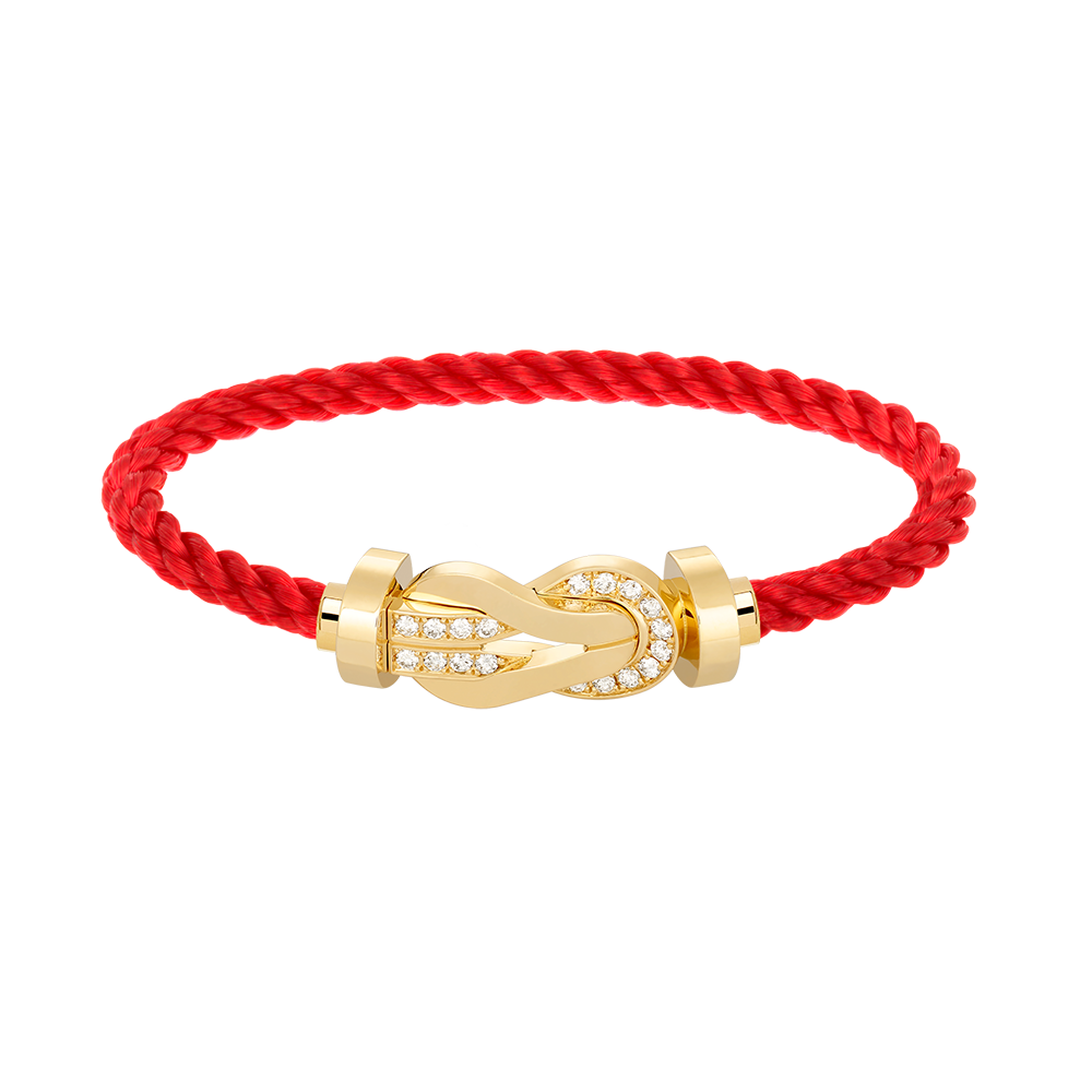 [✨Rose💎]CHANCE LARGE 8 FIGURE BUCKLE HALF DIAMOND BRACELET GOLD