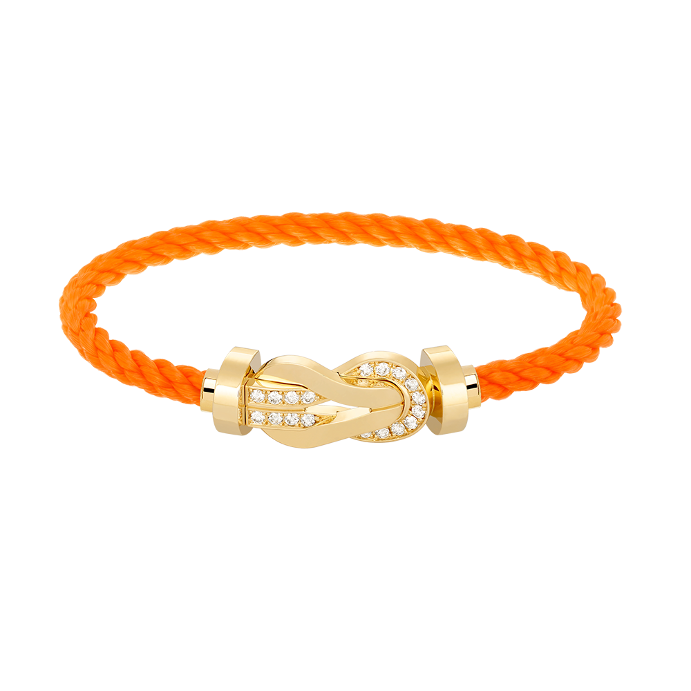 [✨Rose💎]CHANCE LARGE 8 FIGURE BUCKLE HALF DIAMOND BRACELET GOLD