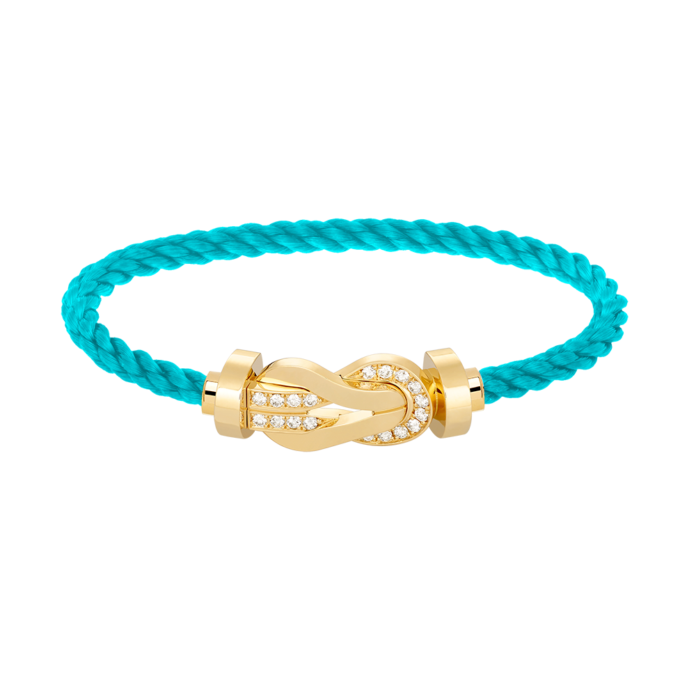 [✨Rose💎]CHANCE LARGE 8 FIGURE BUCKLE HALF DIAMOND BRACELET GOLD