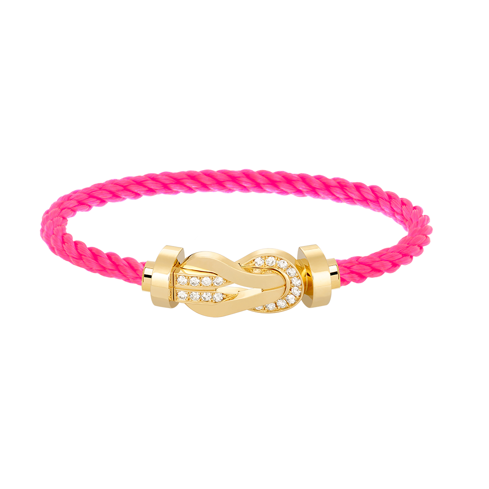 [✨Rose💎]CHANCE LARGE 8 FIGURE BUCKLE HALF DIAMOND BRACELET GOLD
