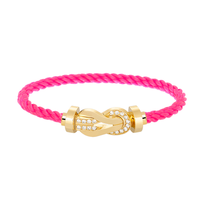 [✨Rose💎]CHANCE LARGE 8 FIGURE BUCKLE HALF DIAMOND BRACELET GOLD