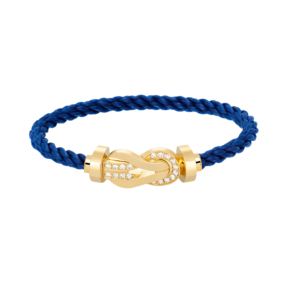 [✨Rose💎]CHANCE LARGE 8 FIGURE BUCKLE HALF DIAMOND BRACELET GOLD