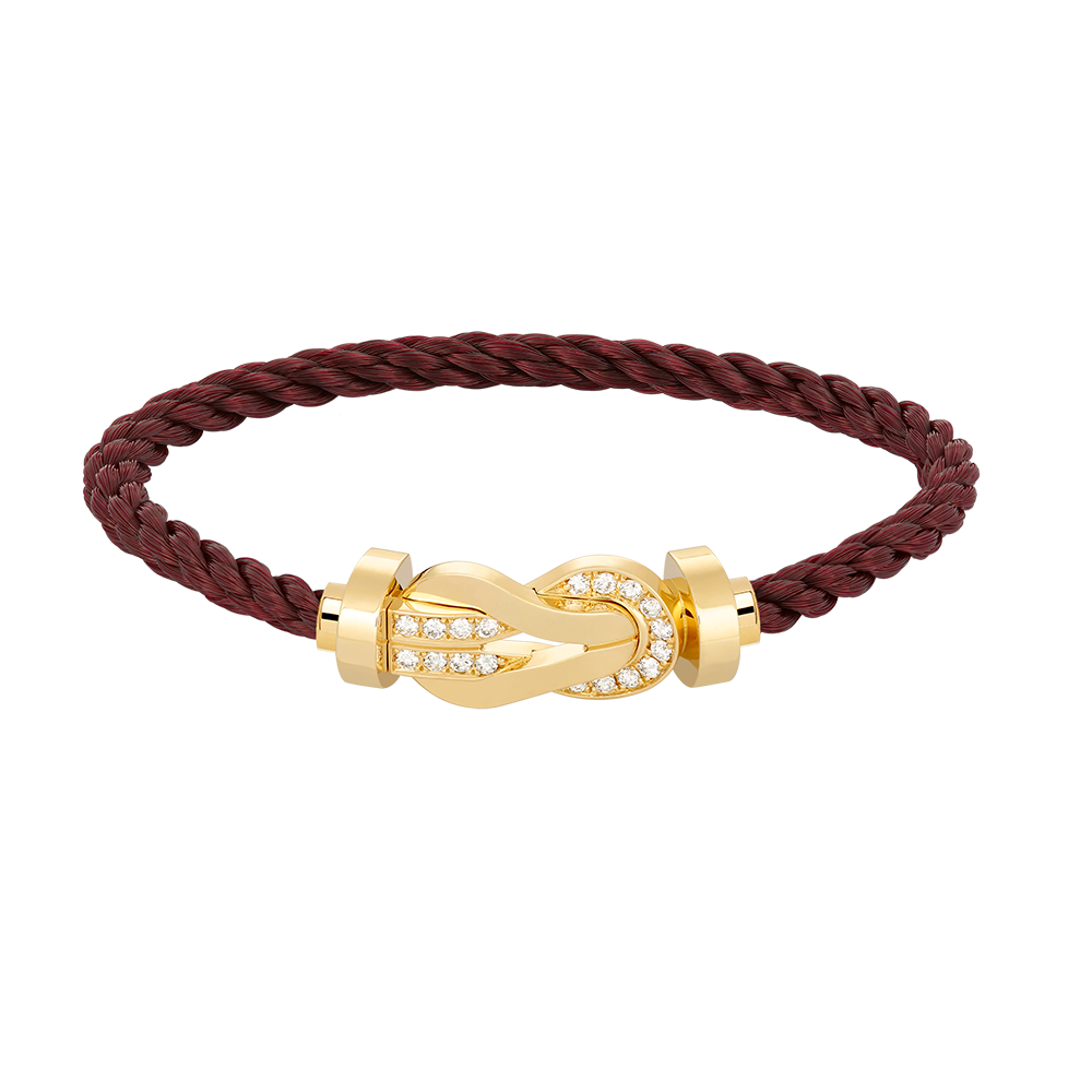 [✨Rose💎]CHANCE LARGE 8 FIGURE BUCKLE HALF DIAMOND BRACELET GOLD