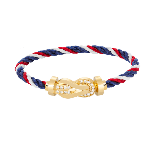 [✨Rose💎]CHANCE LARGE 8 FIGURE BUCKLE HALF DIAMOND BRACELET GOLD