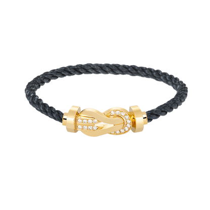 [✨Rose💎]CHANCE LARGE 8 FIGURE BUCKLE HALF DIAMOND BRACELET GOLD