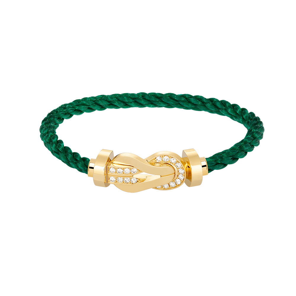 [✨Rose💎]CHANCE LARGE 8 FIGURE BUCKLE HALF DIAMOND BRACELET GOLD
