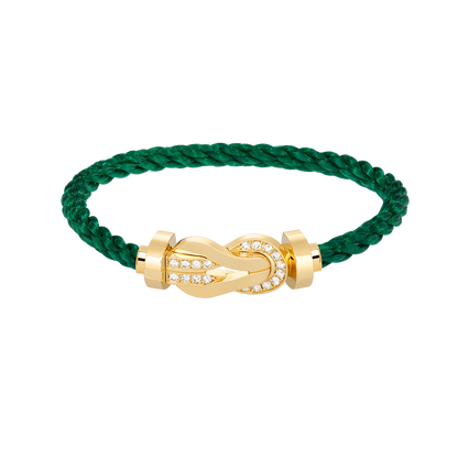 [✨Rose💎]CHANCE LARGE 8 FIGURE BUCKLE HALF DIAMOND BRACELET GOLD