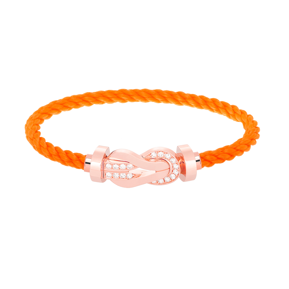 [✨Rose💎]CHANCE LARGE 8 FIGURE BUCKLE HALF DIAMOND BRACELET ROSE GOLD