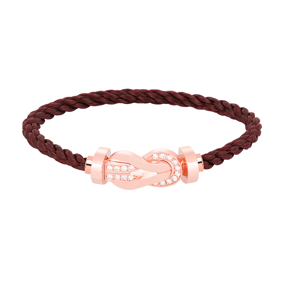 [✨Rose💎]CHANCE LARGE 8 FIGURE BUCKLE HALF DIAMOND BRACELET ROSE GOLD