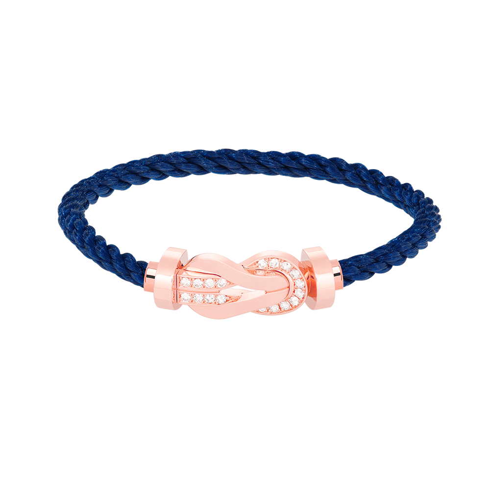 [✨Rose💎]CHANCE LARGE 8 FIGURE BUCKLE HALF DIAMOND BRACELET ROSE GOLD