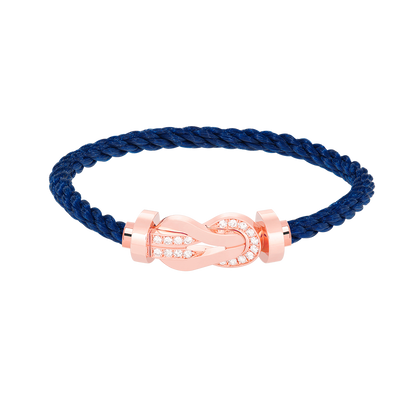[✨Rose💎]CHANCE LARGE 8 FIGURE BUCKLE HALF DIAMOND BRACELET ROSE GOLD