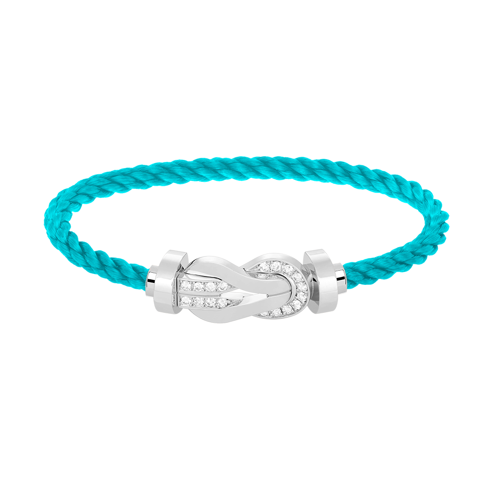 [✨Rose💎]CHANCE LARGE 8 FIGURE BUCKLE HALF DIAMOND BRACELET SILVER