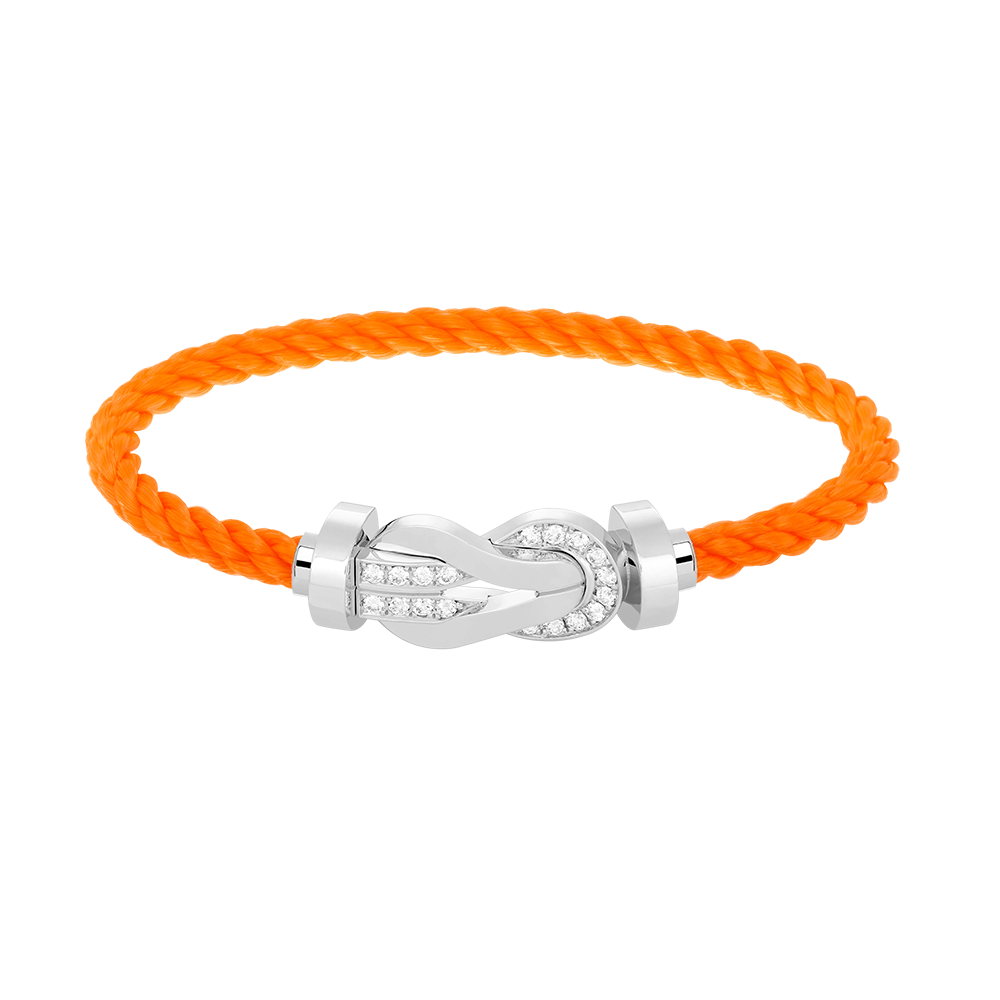 [✨Rose💎]CHANCE LARGE 8 FIGURE BUCKLE HALF DIAMOND BRACELET SILVER