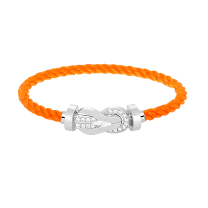 [✨Rose💎]CHANCE LARGE 8 FIGURE BUCKLE HALF DIAMOND BRACELET SILVER