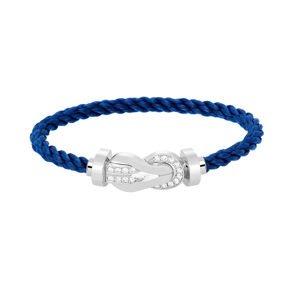[✨Rose💎]CHANCE LARGE 8 FIGURE BUCKLE HALF DIAMOND BRACELET SILVER