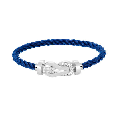 [✨Rose💎]CHANCE LARGE 8 FIGURE BUCKLE HALF DIAMOND BRACELET SILVER