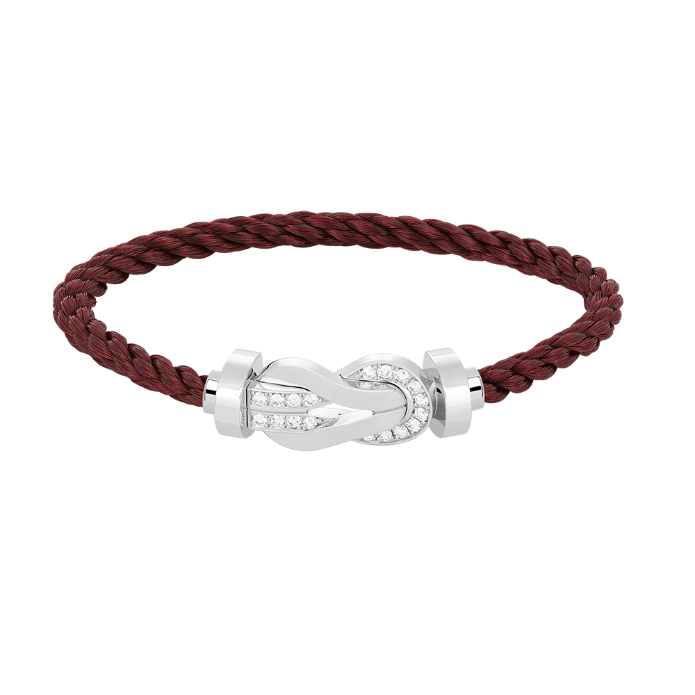 [✨Rose💎]CHANCE LARGE 8 FIGURE BUCKLE HALF DIAMOND BRACELET SILVER
