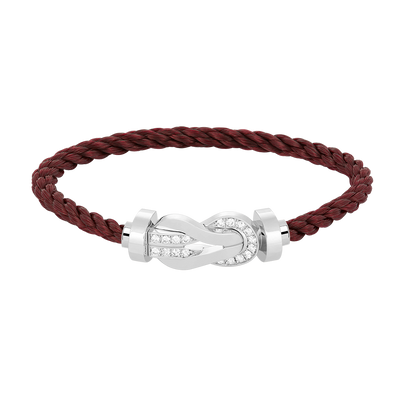 [✨Rose💎]CHANCE LARGE 8 FIGURE BUCKLE HALF DIAMOND BRACELET SILVER