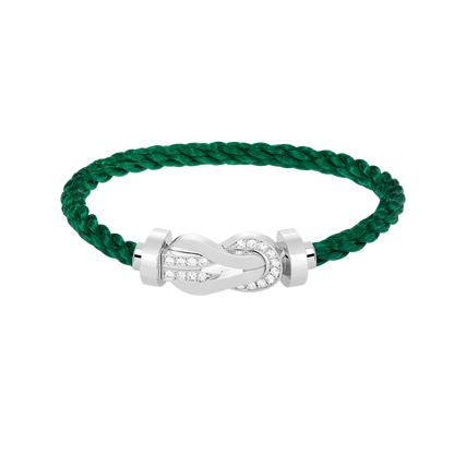 [✨Rose💎]CHANCE LARGE 8 FIGURE BUCKLE HALF DIAMOND BRACELET SILVER