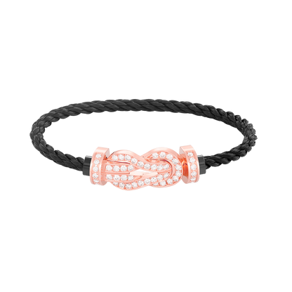 [✨Rose💎]CHANCE LARGE 8 FIGURE BUCKLE FULL DIAMOND BRACELET ROSE GOLD