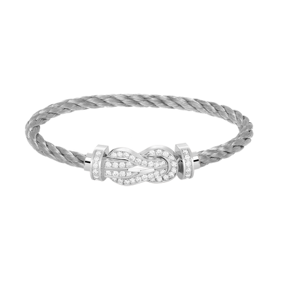 [✨Rose💎]CHANCE LARGE 8 FIGURE BUCKLE FULL DIAMOND BRACELET SILVER