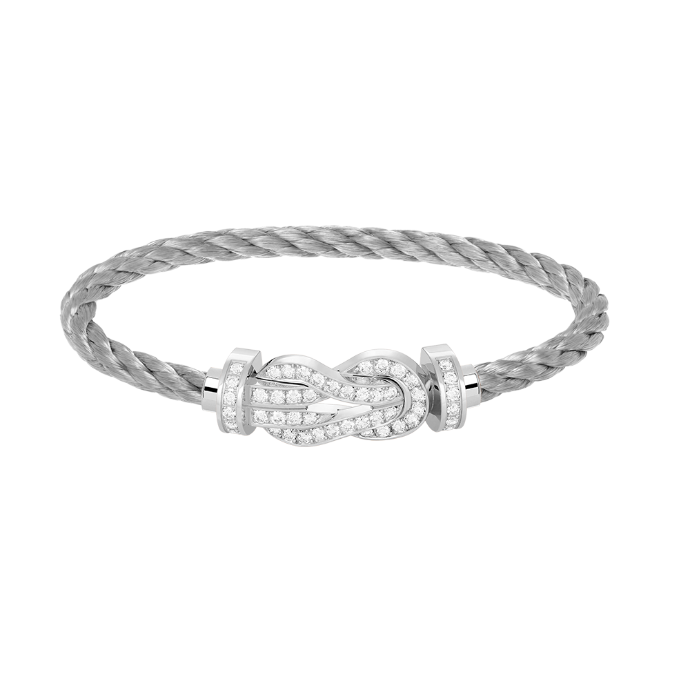 [✨Rose💎]CHANCE LARGE 8 FIGURE BUCKLE FULL DIAMOND BRACELET SILVER