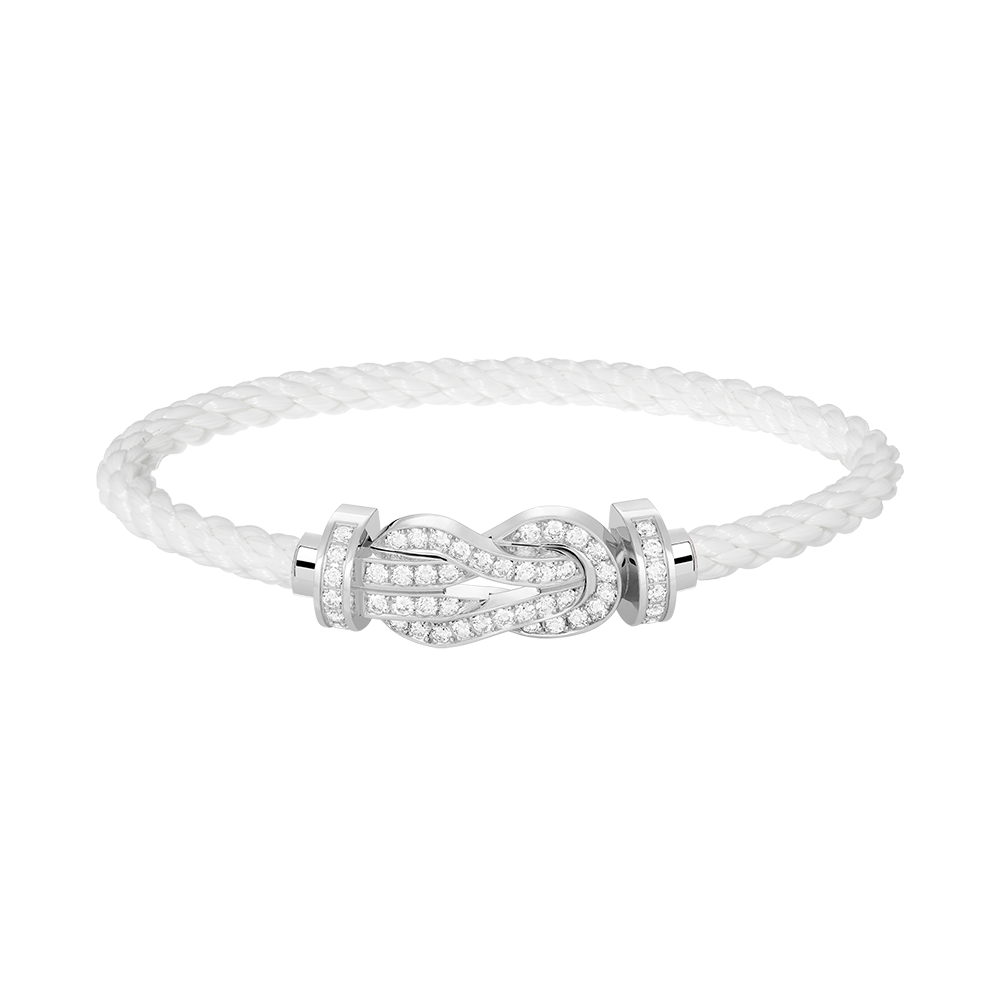 [✨Rose💎]CHANCE LARGE 8 FIGURE BUCKLE FULL DIAMOND BRACELET SILVER