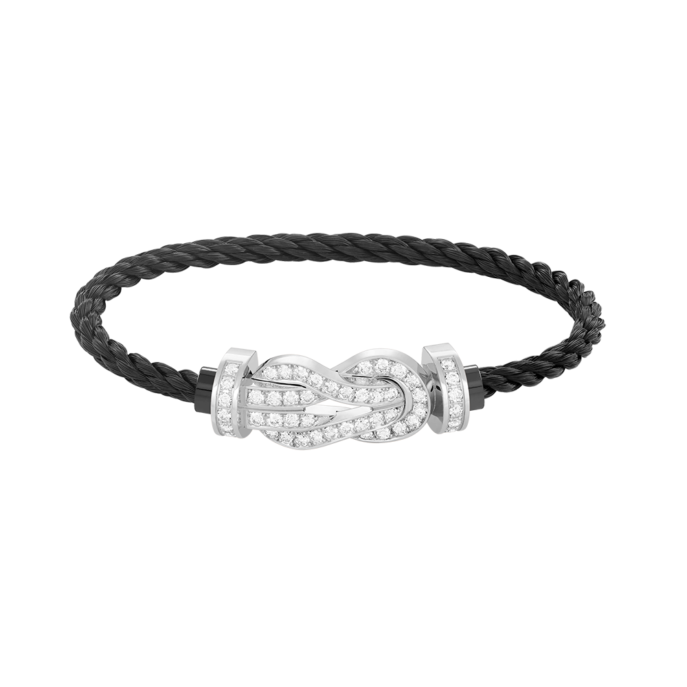 [✨Rose💎]CHANCE LARGE 8 FIGURE BUCKLE FULL DIAMOND BRACELET SILVER