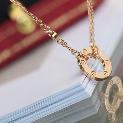 [✨Rose💎]LOVE NECKLACE ADJUSTABLE ROSE GOLD 2 DIAMOND