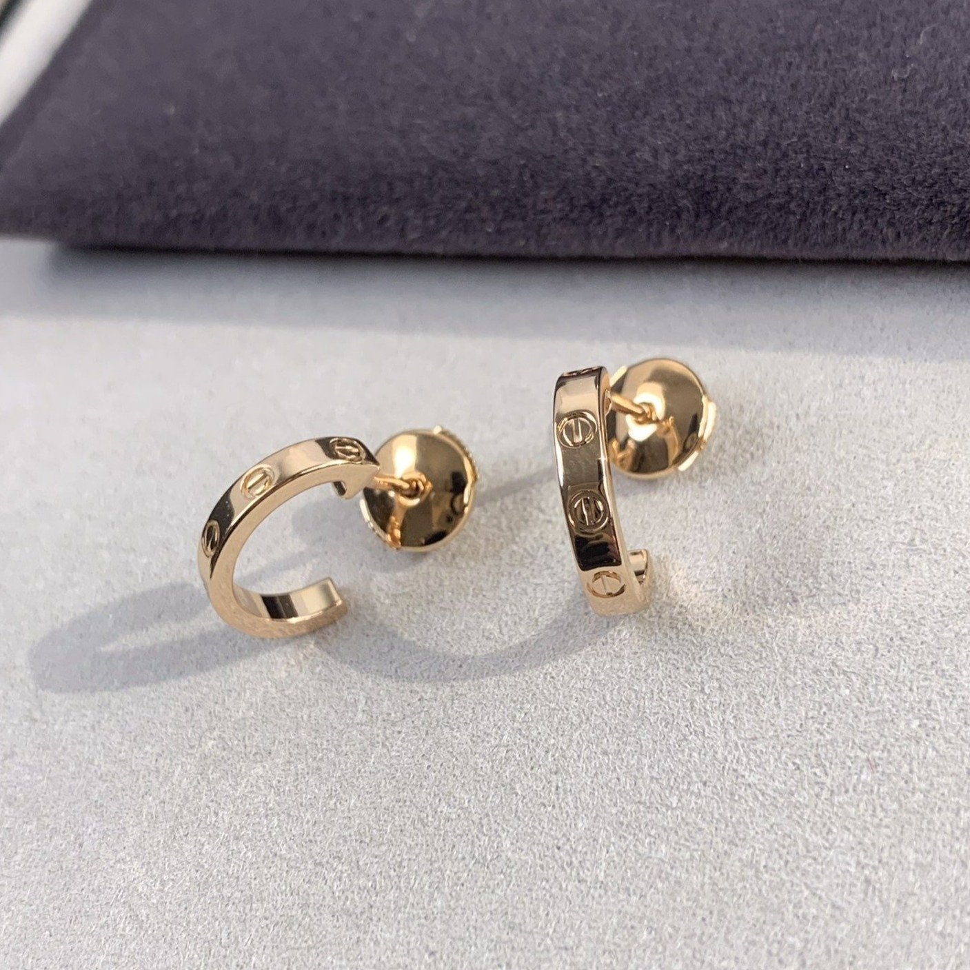 [✨Rose💎]LOVE EARRINGS 2.65MM PINK GOLD
