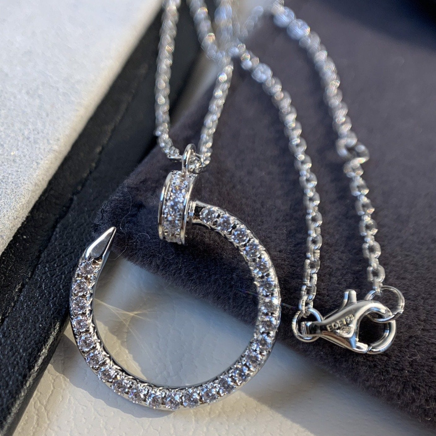 [✨Rose💎]JUSTE NECKLACE SILVER DIAMONDS