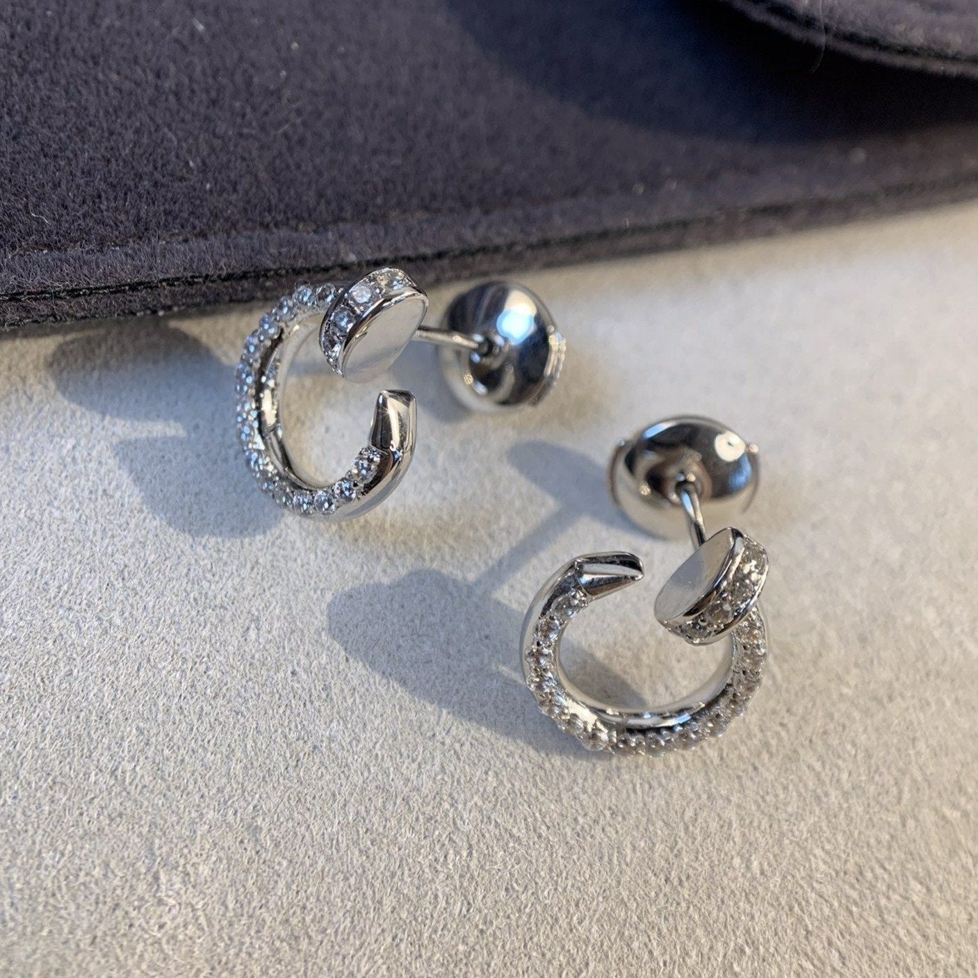 [✨Rose💎]JUSTE EARRINGS SILVER DIAMONDS
