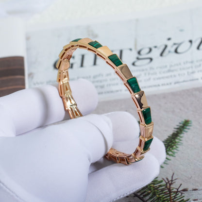 [✨Rose💎]SERPENTI BRACELET PINK GOLD MALACHITE