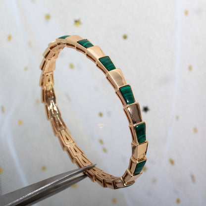 [✨Rose💎]SERPENTI BRACELET PINK GOLD MALACHITE