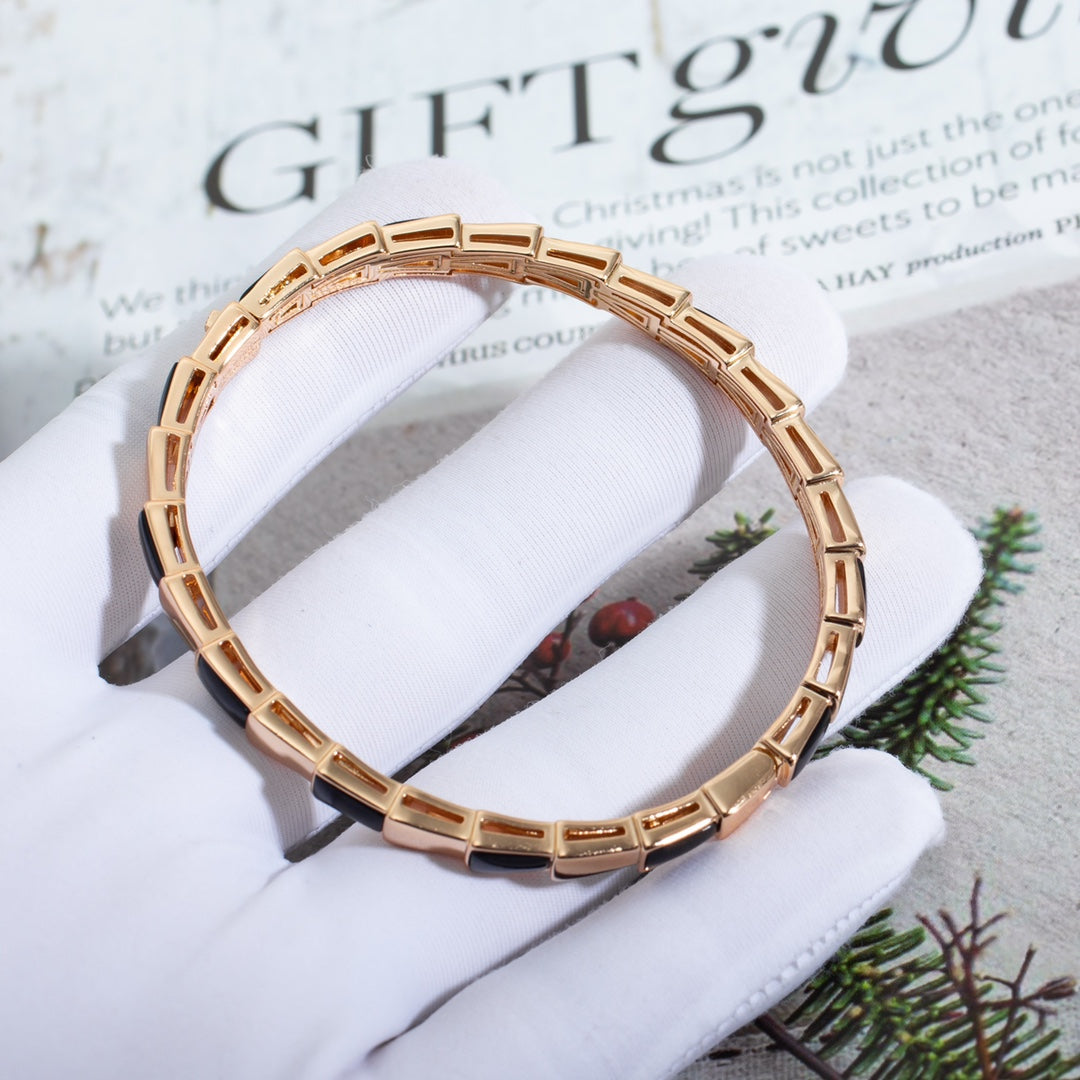 [✨Rose💎]SERPENTI BRACELET PINK GOLD ONYX