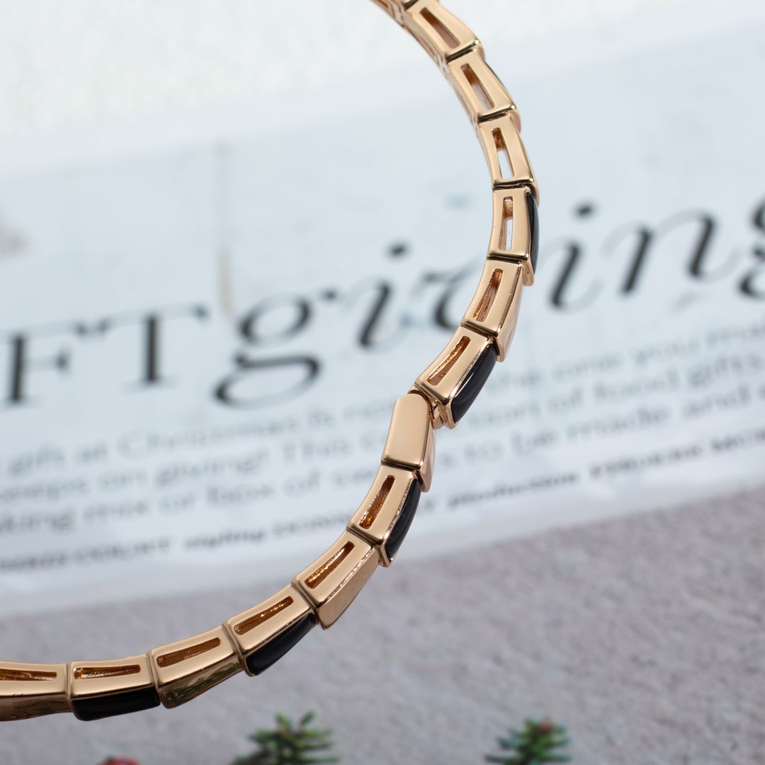 [✨Rose💎]SERPENTI BRACELET PINK GOLD ONYX