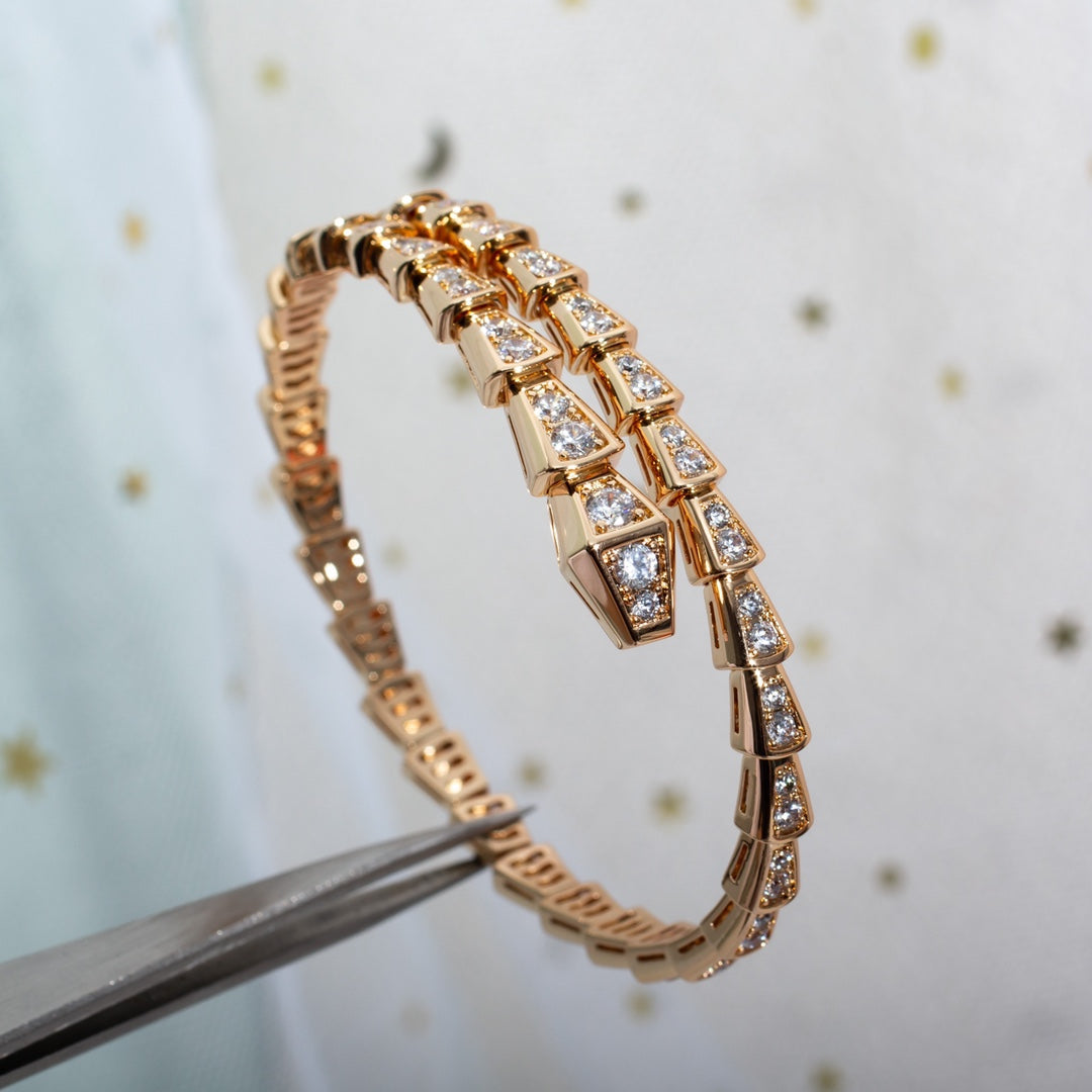 [✨Rose💎]SERPENTI BRACELET 6.8MM PINK GOLD DIAMOND