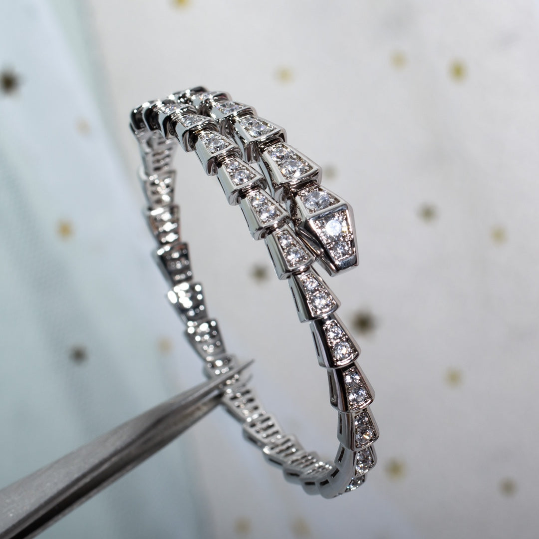 [✨Rose💎]SERPENTI BRACELET 6MM SILVER DIAMOND
