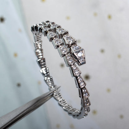 [✨Rose💎]SERPENTI BRACELET 6MM SILVER DIAMOND