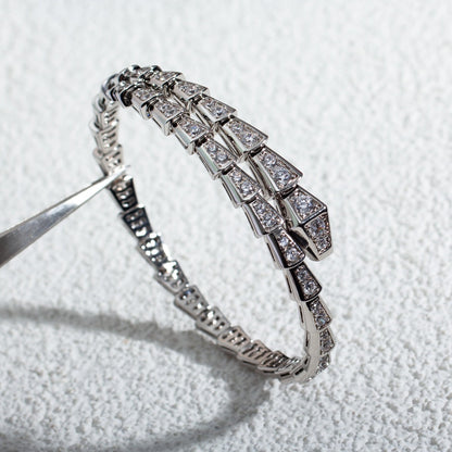 [✨Rose💎]SERPENTI BRACELET 6MM SILVER DIAMOND