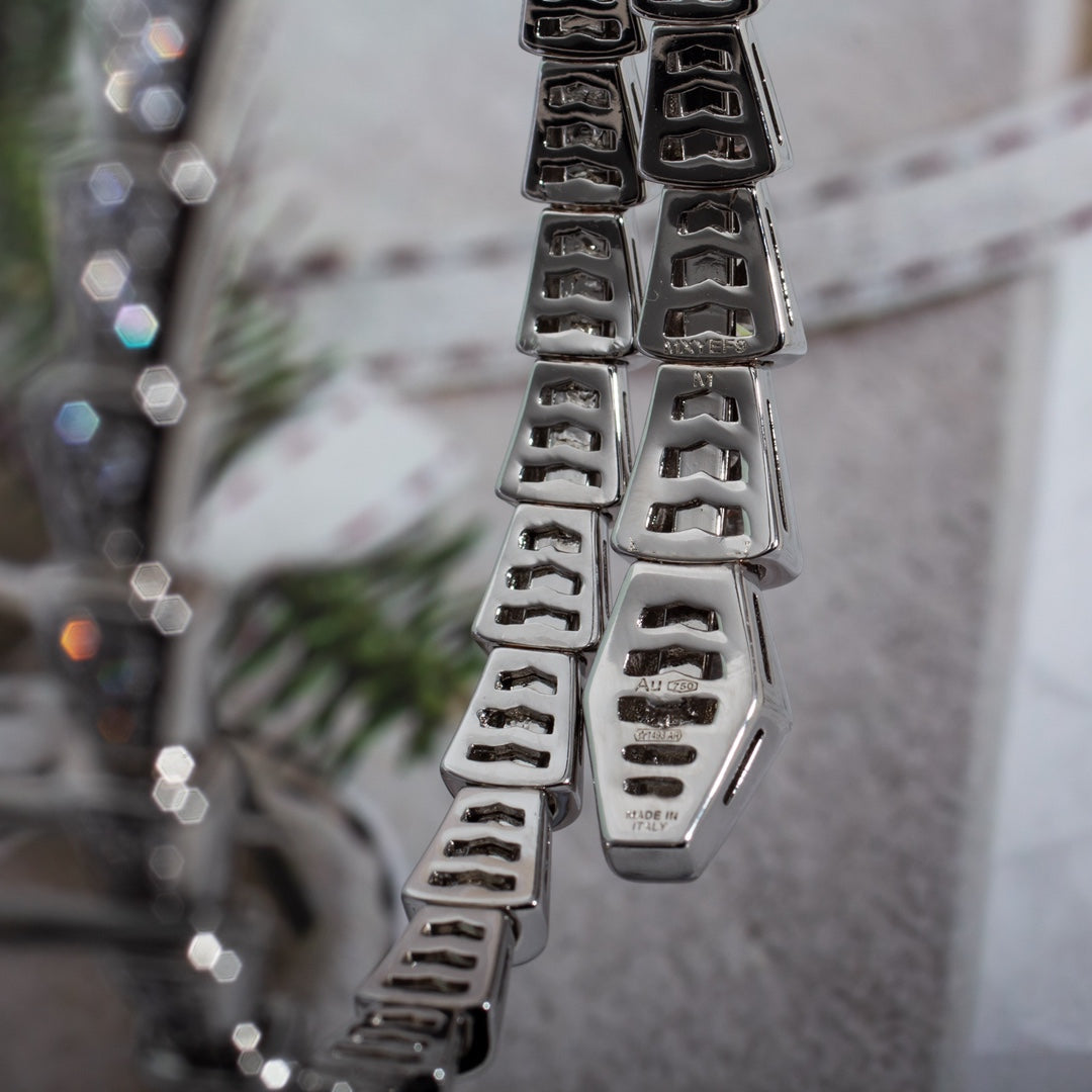 [✨Rose💎]SERPENTI BRACELET 6MM SILVER DIAMOND