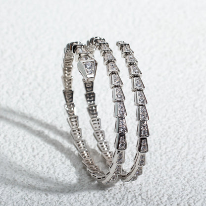[✨Rose💎]SERPENTI BRACELET SILVER DIAMOND DOUBLE ROW
