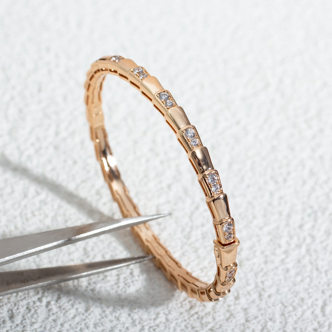 [✨Rose💎]SERPENTI SMALL BRACELET PINK GOLD DIAMOND