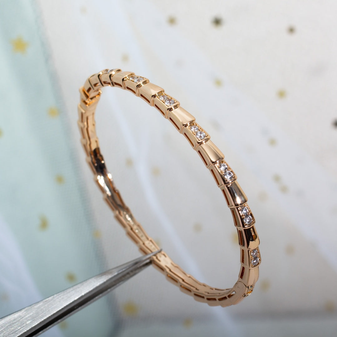 [✨Rose💎]SERPENTI SMALL BRACELET PINK GOLD DIAMOND