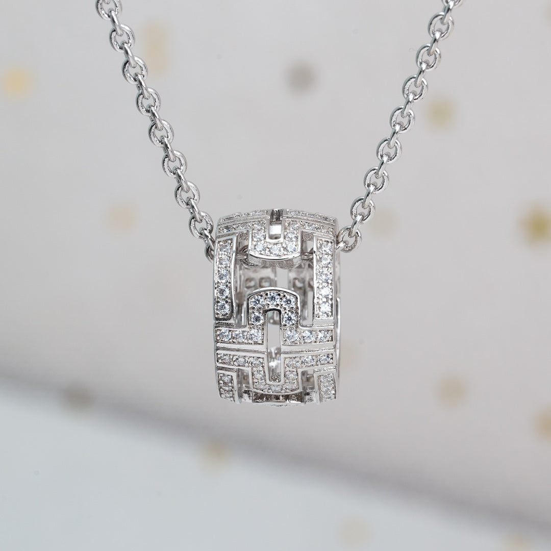 [✨Rose💎]PARENTESI NECKLACE SILVER DIAMOND
