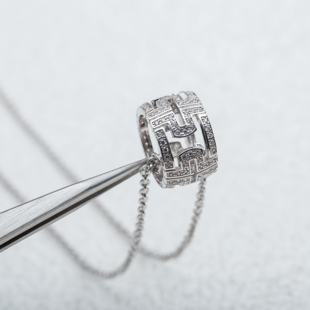 [✨Rose💎]PARENTESI NECKLACE SILVER DIAMOND