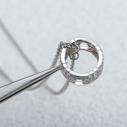 [✨Rose💎]PARENTESI NECKLACE SILVER DIAMOND