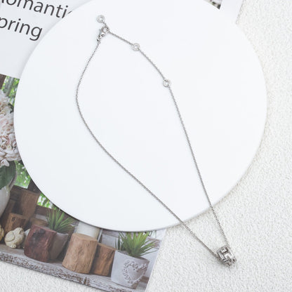 [✨Rose💎]PARENTESI NECKLACE SILVER DIAMOND