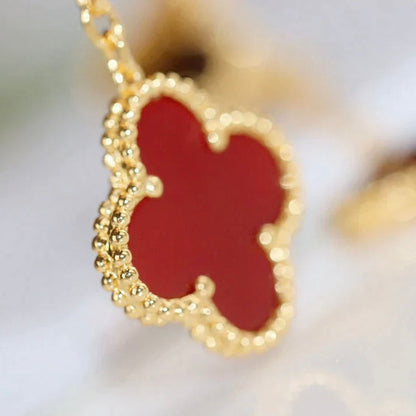 [✨Rose💎]CLOVER  2 MOTIF  TIGER EYE CARNELIAN EARRINGS